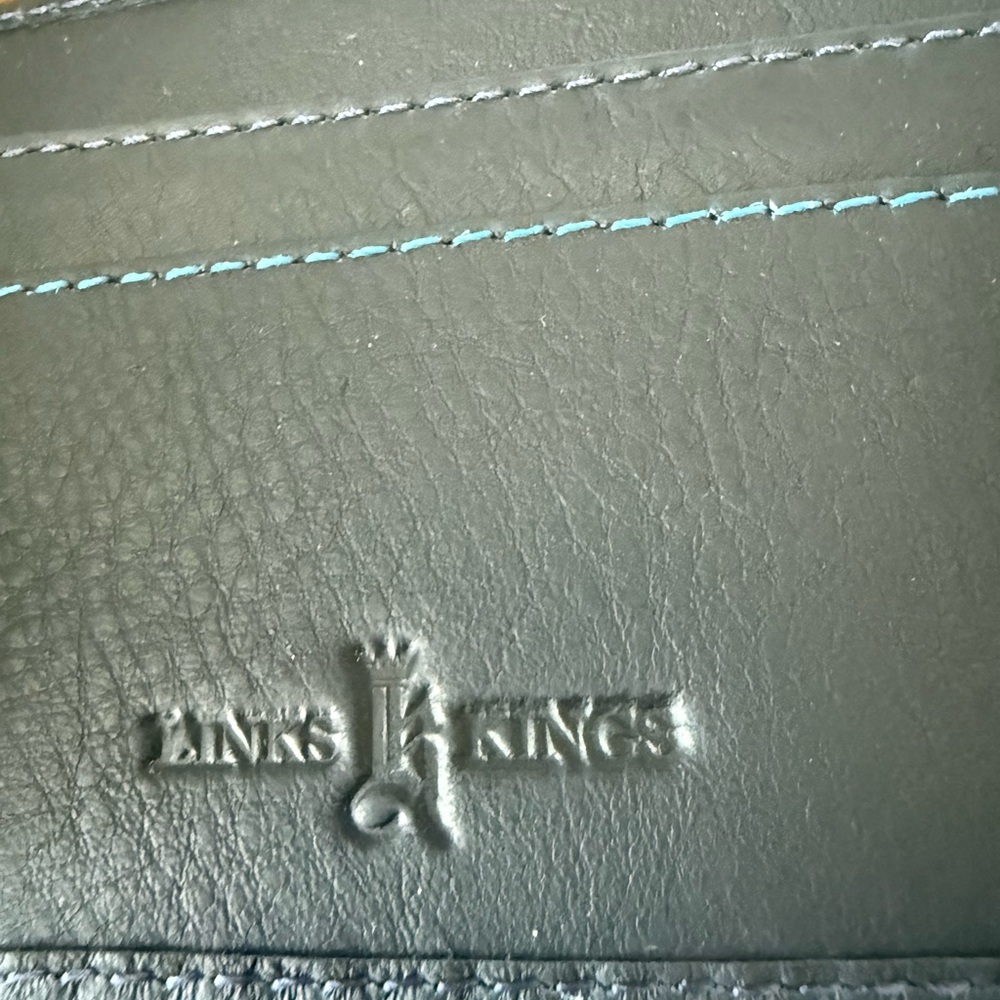 Links And Kings Blue Leather Crown Money Clip Men’s Wallet. NBC Logo NWOT - Picture 3 of 5